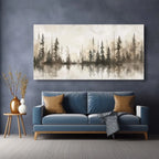 Misty Pines Modern Abstract Canvas Wall Art Frameless Landscape Painting with High-Quality Print Home Decor Landscape Decor Art