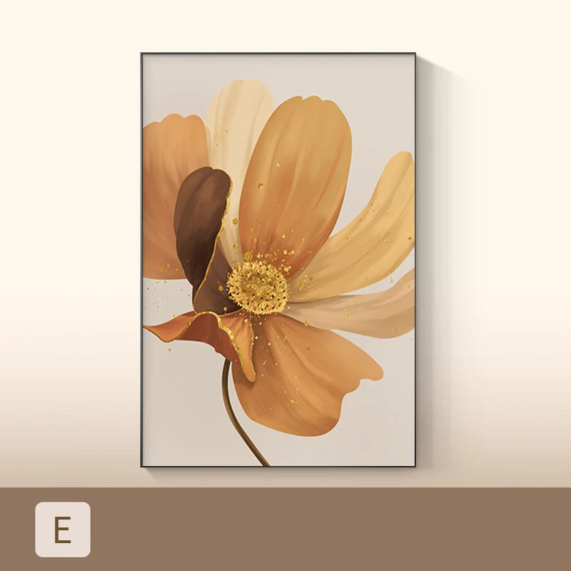 Big Floral Abstract Wall Art Fine Art Canvas Prints - Modern Botanical Artwork For Foyer Living Room Office Art For Contemporary Interiors