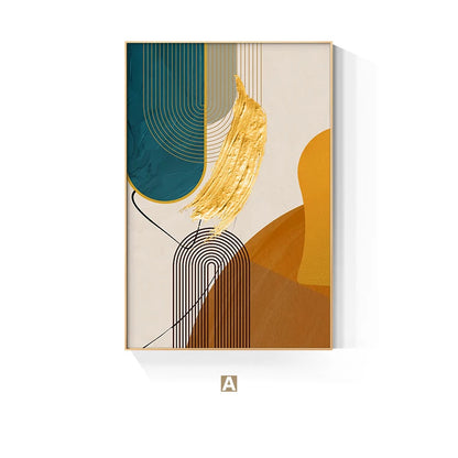 Colorful Abstract Nordic Wall Art Fine Art Canvas Prints - Pictures For Modern Apartment Living Room Dining Room Art For Contemporary Home Office Interiors