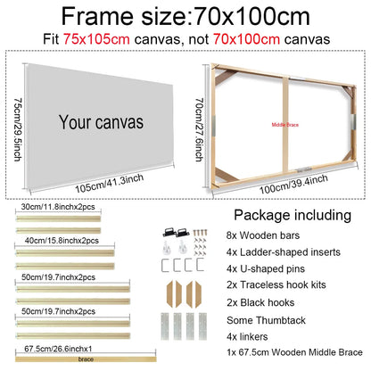 Real Wood Frames 30x40 50x70 80x120cm For Framing Canvas Prints DIY Framing Kits Canvas Stretcher Bars Natural Wood Easy To Assemble - Fixtures and Fittings Included