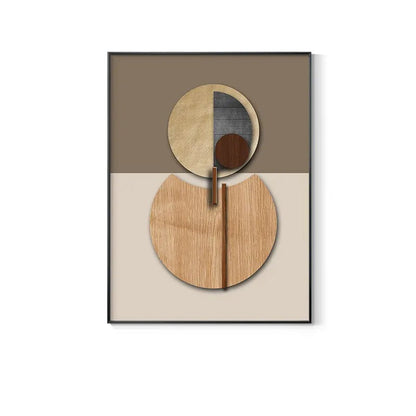 Neutral Tones Modern Aesthetics Abstract Sun Moon Wall Art Fine Art Canvas Prints - Neutral Tones Pictures For Entrance Hall Foyer Living Room Dining Room Art Decor