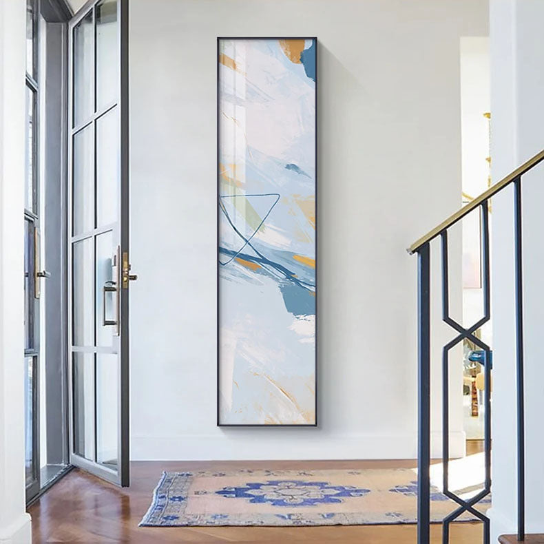 Subtle Shades Of Pastel Pink Terracotta Abstract Wall Art Fine Art Canvas Prints - Tall Vertical Format Pictures For Foyer Reception Room Entranceway Art for Modern interiors