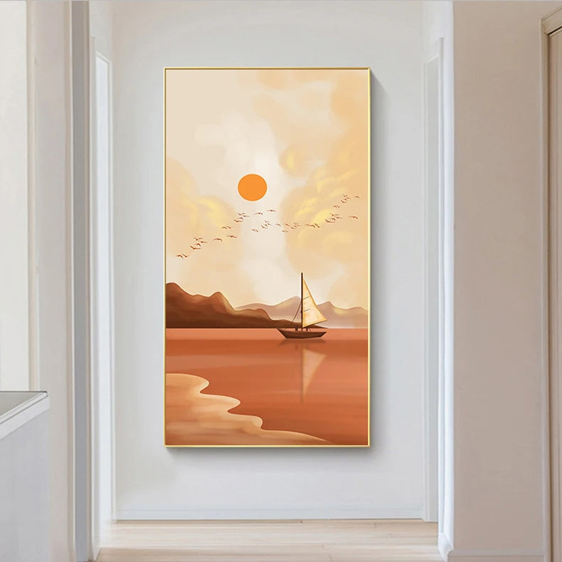 Tranquil Landscape Posters Sunset Seascape Wall Art Fine Art Canvas Prints - Pictures Of Calm For Living Room Bedroom Dining Room Foyer Art Decor